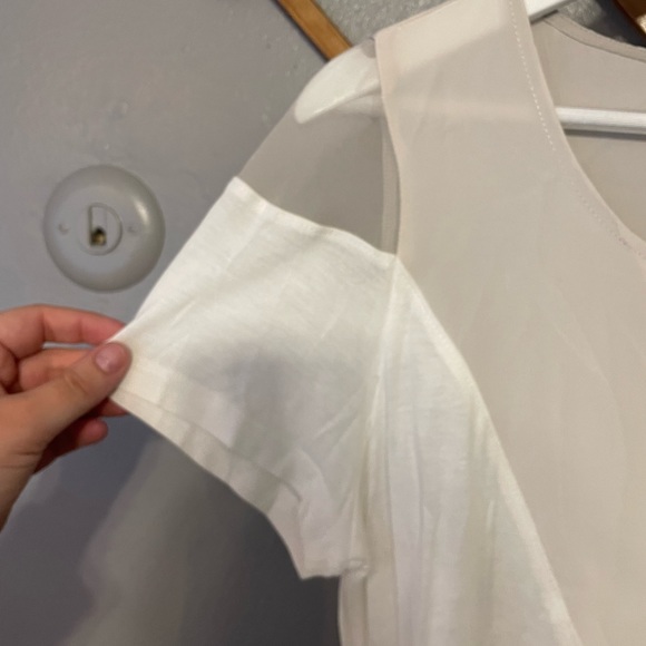 AIKO Neutrals Sheer Insert June Colorblock Top D1 - Picture 5 of 8